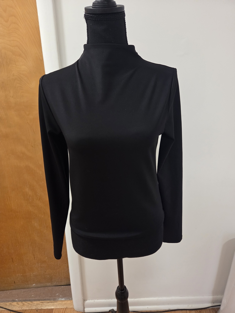 Express Black Mock Neck Long Sleeve Top